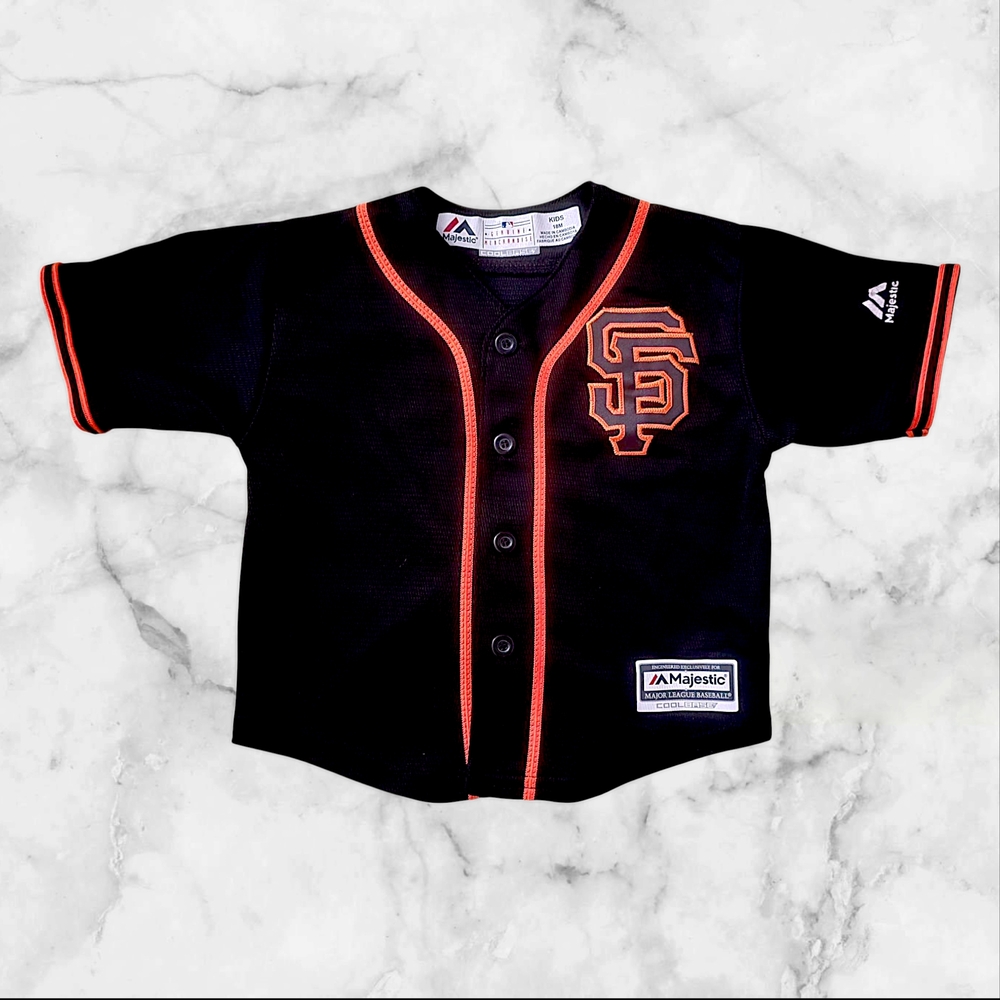 Majestic Black and Orange Baseball Jersey
